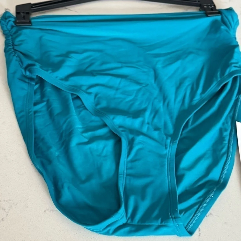 Coco Reef Classic Solids Impulse Rollover Bikini Swim Bottom Blue teal cove